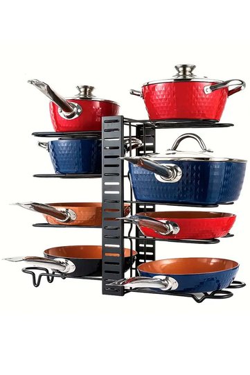 Pot and Pan Organizer 8 Tiers with 3 Different Usage Models
