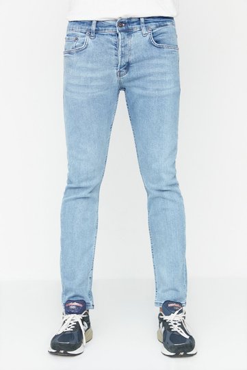 بنطلون جينز دينم أزرق بقصة Skinny Fit وSlim Fit - Tmnaw23Je00047