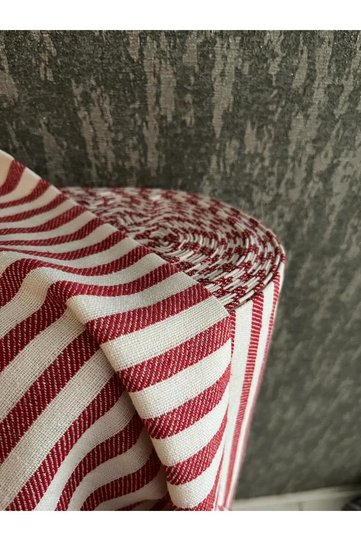 Striped Linen Fabric- Red Washed Striped Linen 100x230 cm