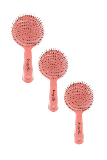 Pink Pro Three Dimensional Oval Hair Brush 3 Pieces