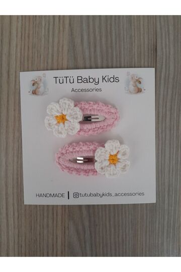 Baby and Child Daisy Figured Hand Knitted Snap Buckle Set of 2
