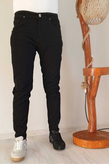 Men's Jeans, Black , Slim Fit , Stretch Fabric , Narrow Narrow leg, Cotton Men's Denim Trousers