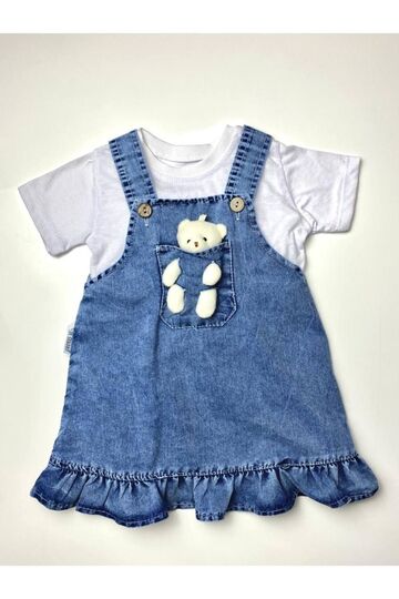 Teddy Bear Skirt Salopette 2 Piece Set Skirted T-Shirt