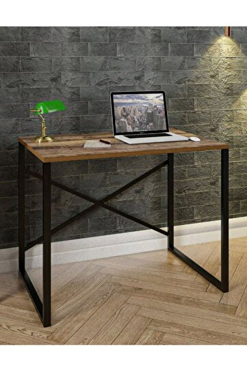 60x90 Metal Çalışma Ofis Bilgisayar Laptop Masası Çalışma Masası Ceviz 47000