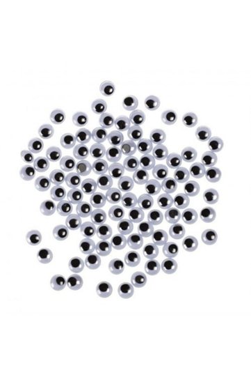7 Mm Round Moving Eyes 100 Pieces