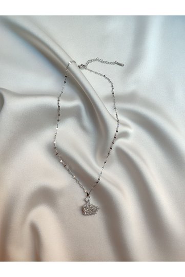 Steel Stone Swan Necklace