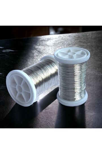 0.30mm (100Gr - 150m) Copper Top Silver Coated Bright Silver Color Philography and Flower Wire