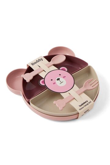 Buddy Food Plate, 7-Piece Teddy Bear Tray Set for Babies and Children