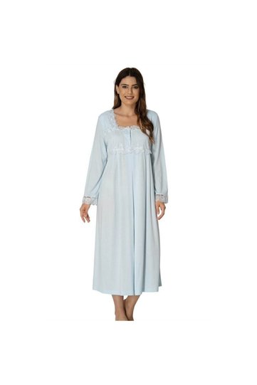 Women's Blue Maternity Nursing Nightgown
