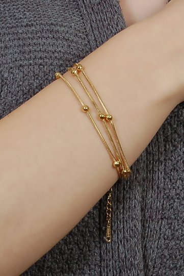 Gold Steel Three-Chain Steel Dorika Bracelet No