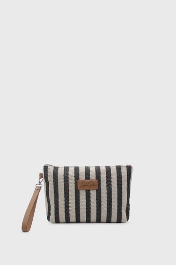 Women's Striped Linen Clutch Bag
