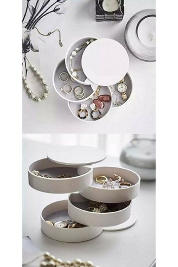 4-Tier Rotating Jewelry Organizer - Jewelry Box Organizer