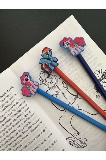 Cute Pencil Ornament Set of 3 with Ponny Figure