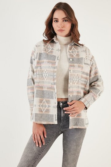 Patterned Cotton Regular Fit Lumberjack Shirt SHIRT CF24W167000