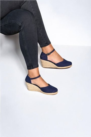 Women's Linen Espadrille Sandals – Flat Form, Summer Wedge Heel
