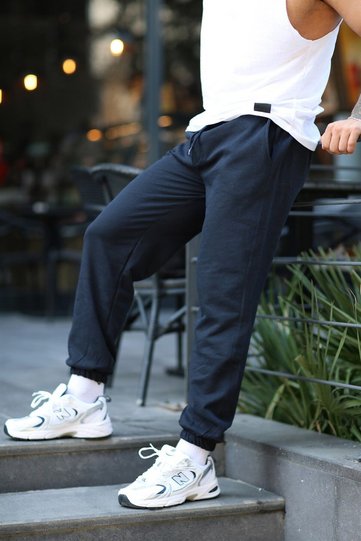 Seasonal Woven Fabric Unisex Jogger Leg Navy Blue Tracksuit