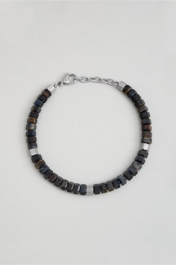 Jasper Stone 22 cm Steel Men's Bracelet
