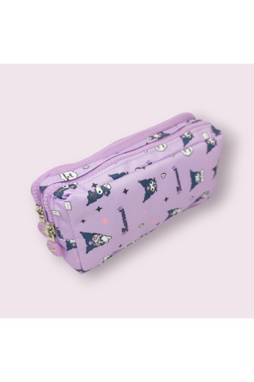 Kuromi, Cinnamoroll, Mymelody Double Compartment Zippered Pencil Bag