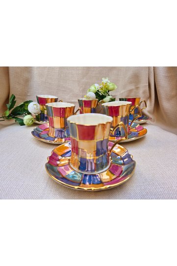 Kazan Dama Alti Ki̇şi̇li̇k Coffee Cup Set