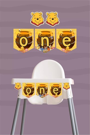 Winnie The Pooh Themed One Banner (thick Paper)
