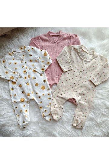 Cotton Baby Rompers 3-6 9 Months Set