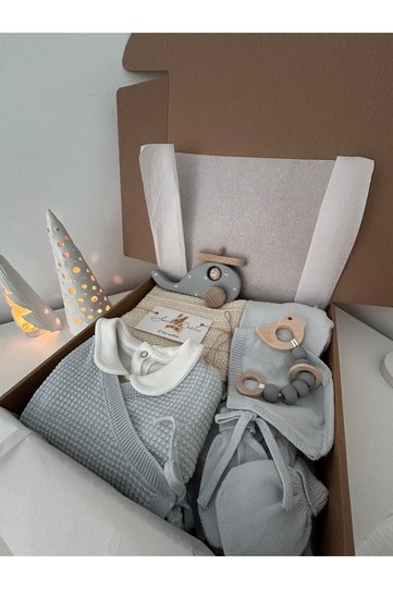 Welcome Baby Newborn Baby Gift Box Set Knitwear Blanket Overalls Booties Hat Hospital Discharge