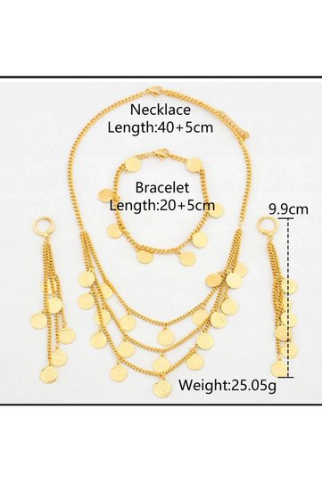 Metal Circle Model Chain Jewelry Set to Complement Your Elegance