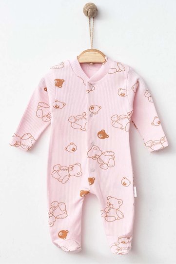 Newborn Baby Outfit One-Piece Cotton Teddy Bear Patterned Jumpsuit