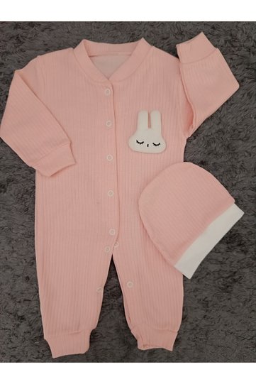 Baby Girl Hat Long Sleeve 2 Pieces Baby Jumpsuit 100% Cotton
