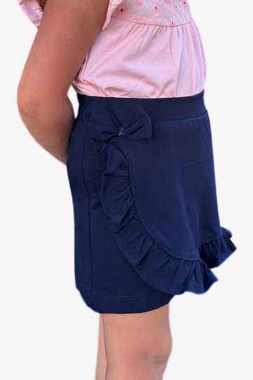 Girl's Skirt Shorts, Frilled Bow, 1.5-5 Years, Navy Blue
