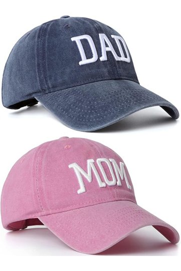 Mom & Dad 2 Pairs of Double-Wash Hats