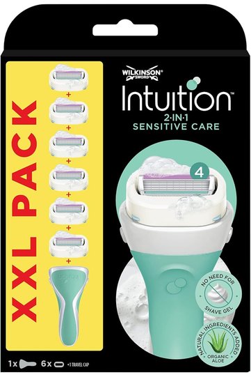 جهاز الحلاقة Intuition Sensitive Care قطعة واحدة للنساء + 6 رؤوس بديلة