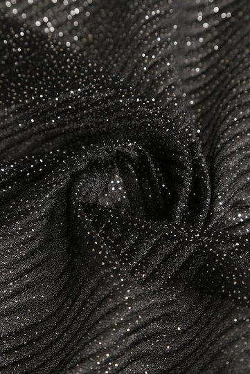 Violet Plain Pleated Black Top Silver Glitter Tulle