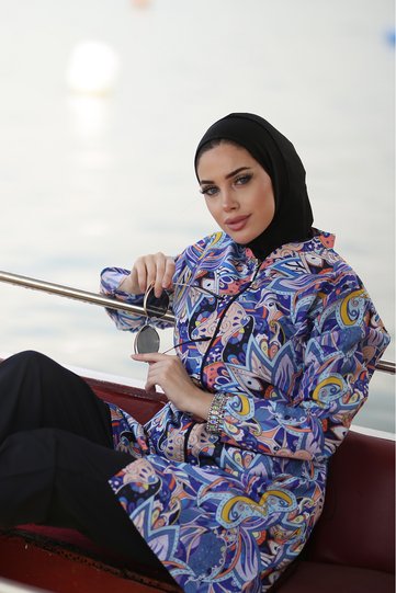 Full Covered Hijab Swimsuit Parachute Purple Fairy Black