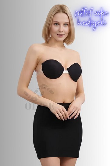 Back Transparent Adjustable Low-Cut Evening Dress Outfit Graduation, Wedding Bra (Unpadded-Unsupport)