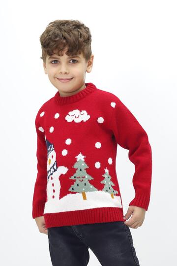 Boy's Christmas Themed Crew Neck Knitwear Sweater