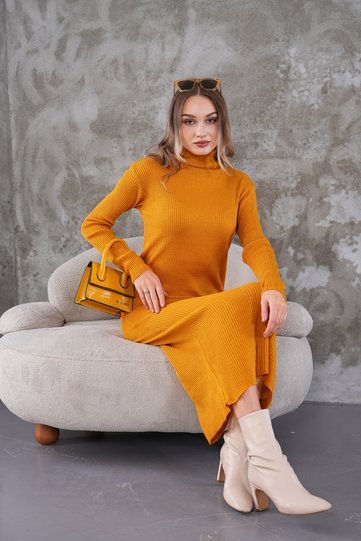 Corded Fabric Knit Dress