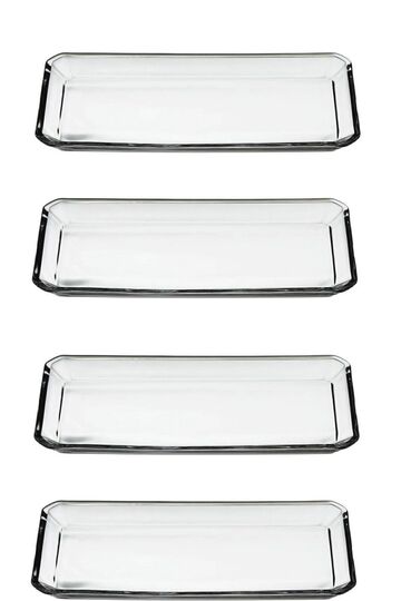 Grace Crystallin Service Presentation Plate Crystal Glass 4 Pieces