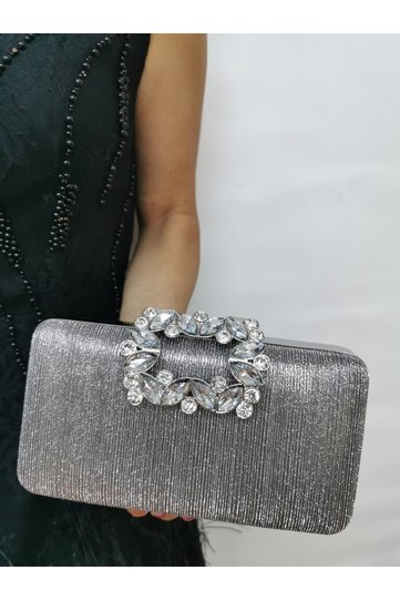 Beegi Women's Evening Dress Laser Platinum Chain Wedding Night Party Bag