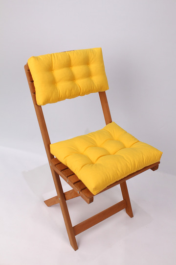 Bistro Kitchen Garden Chair Cushion with Backrest Yellow (Cushion and Backrest Cushion)