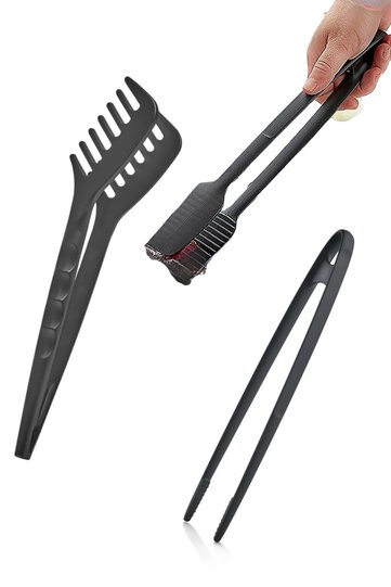 3-piece non-stick tongs, scratch-resistant, high-quality, heat-resistant tweezers, pasta salad tongs, teflon