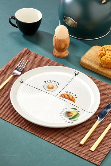 Balanced Nutrition Plate, Diet Plate, Portion Plate, Healthy Food Serving Presentation Balance Motivation, Gift Plate