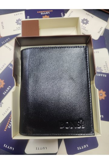 Genuine Leather Upright Large Size Wallet with Internal Placket