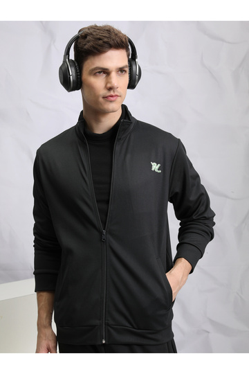Logo Detail High Neck Zip Up Jacket
