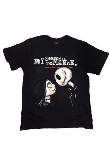 تي شيرت أسود مطبوع عليه My Chemical Romance للجنسين مصنوع من القطن بنسبة 100%