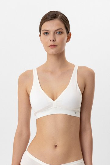 6217 Underwire Triangle Removable Cup Cotton Sleep Bra - Comfortable and Supportive Design