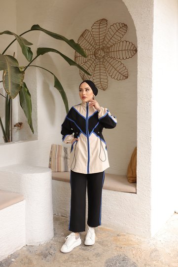 Women's Modest Tunic Trousers Double Crepe Two-Piece Set