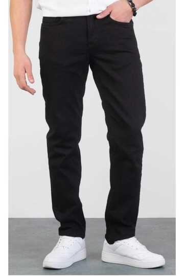 Ekek Kot Pantaklon Jens Batal Siya Yeksek Bel Fermuarlı Dumeli Denim Paça Denim Colorfast Black