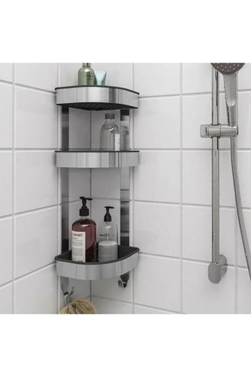 Brogrund Shower Basket, Stainless Steel, Vontestore 19X58 cm