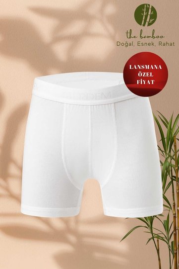 Weweus White Male Child Superfine Natural Bamboo Luxury Boxer 3365